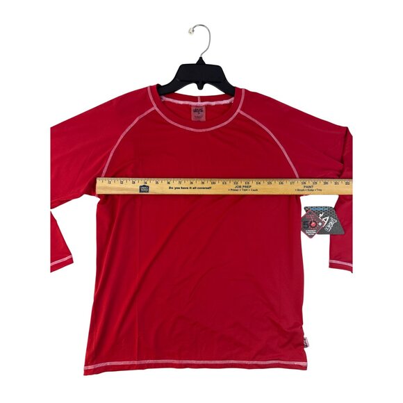 Uzzi Activewear Red Long Sleeve Rash Guard Shirt UPF 50+ XL Stretch Athleisure - Picture 6 of 7